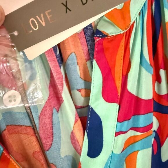 New By Design Lauren Printed Sleeve Maxi Nordstrom Multicolor Abstract Dress - Picture 7 of 10